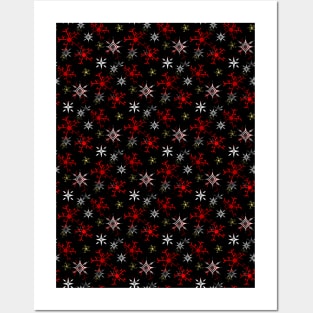 FALLING Snowflakes Pattern Posters and Art